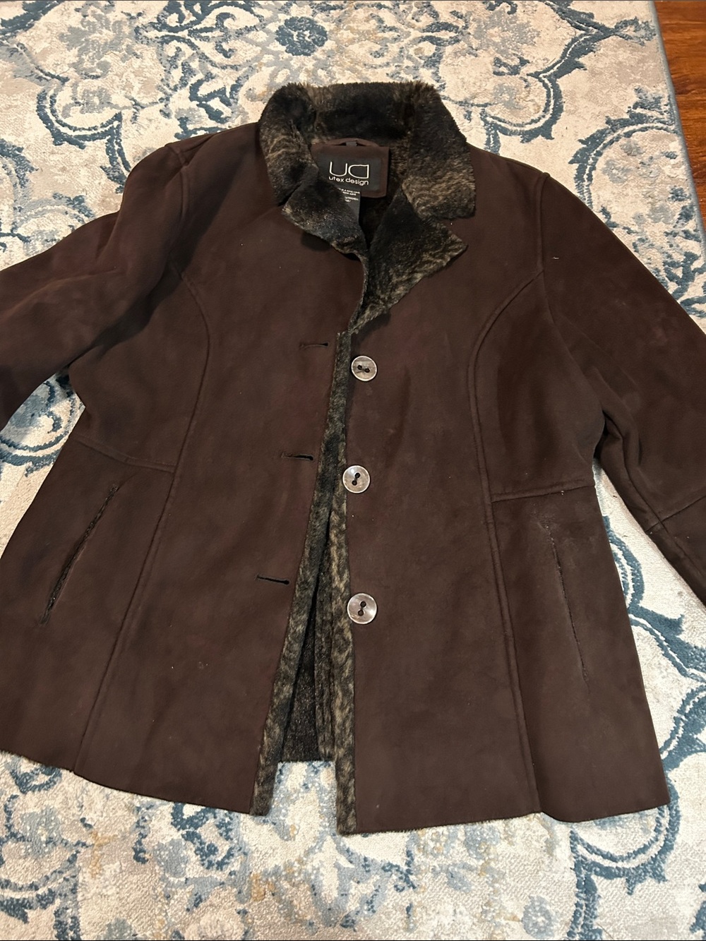 UG Faux Shearling Lined Brown Coat